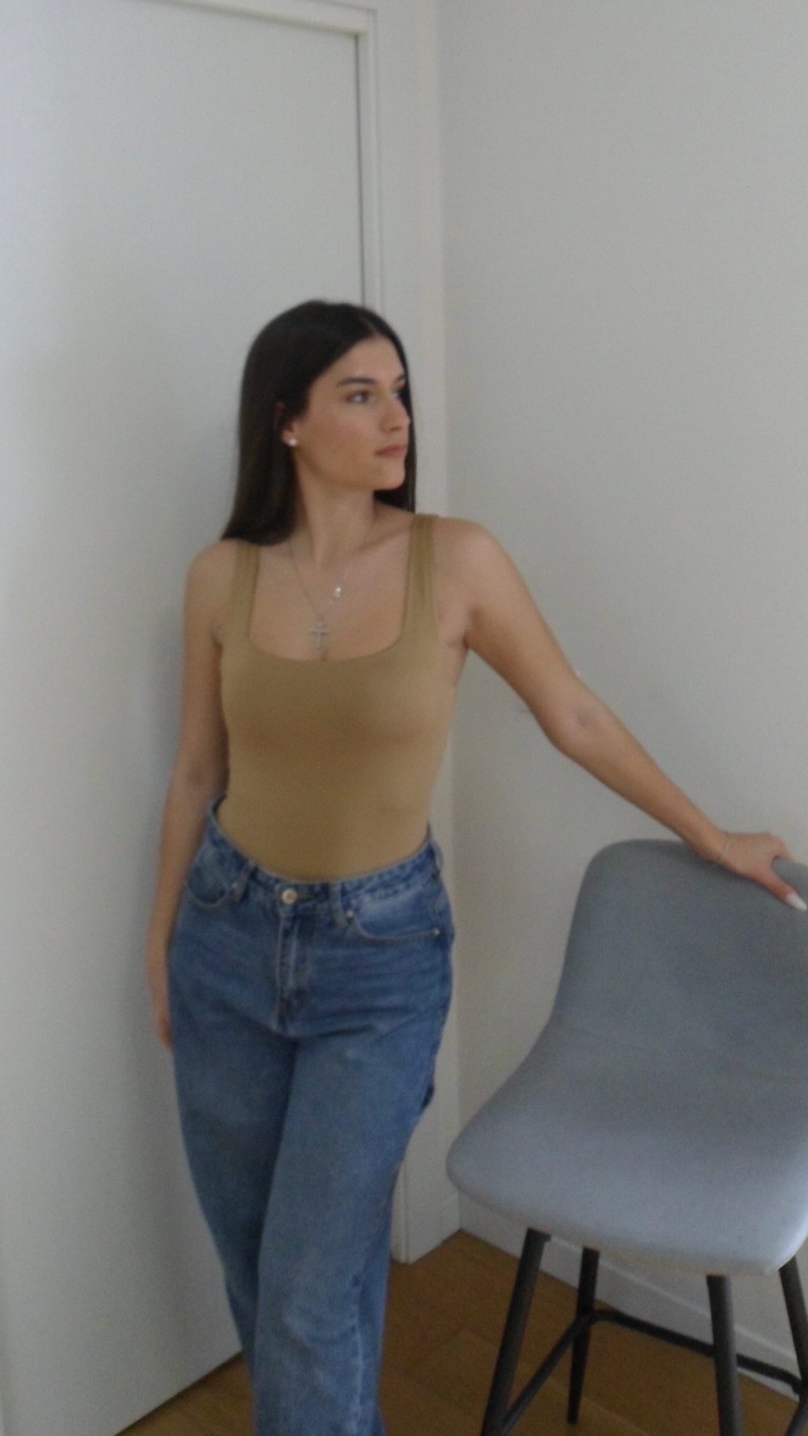 Body Scollo Squadrato - Carne