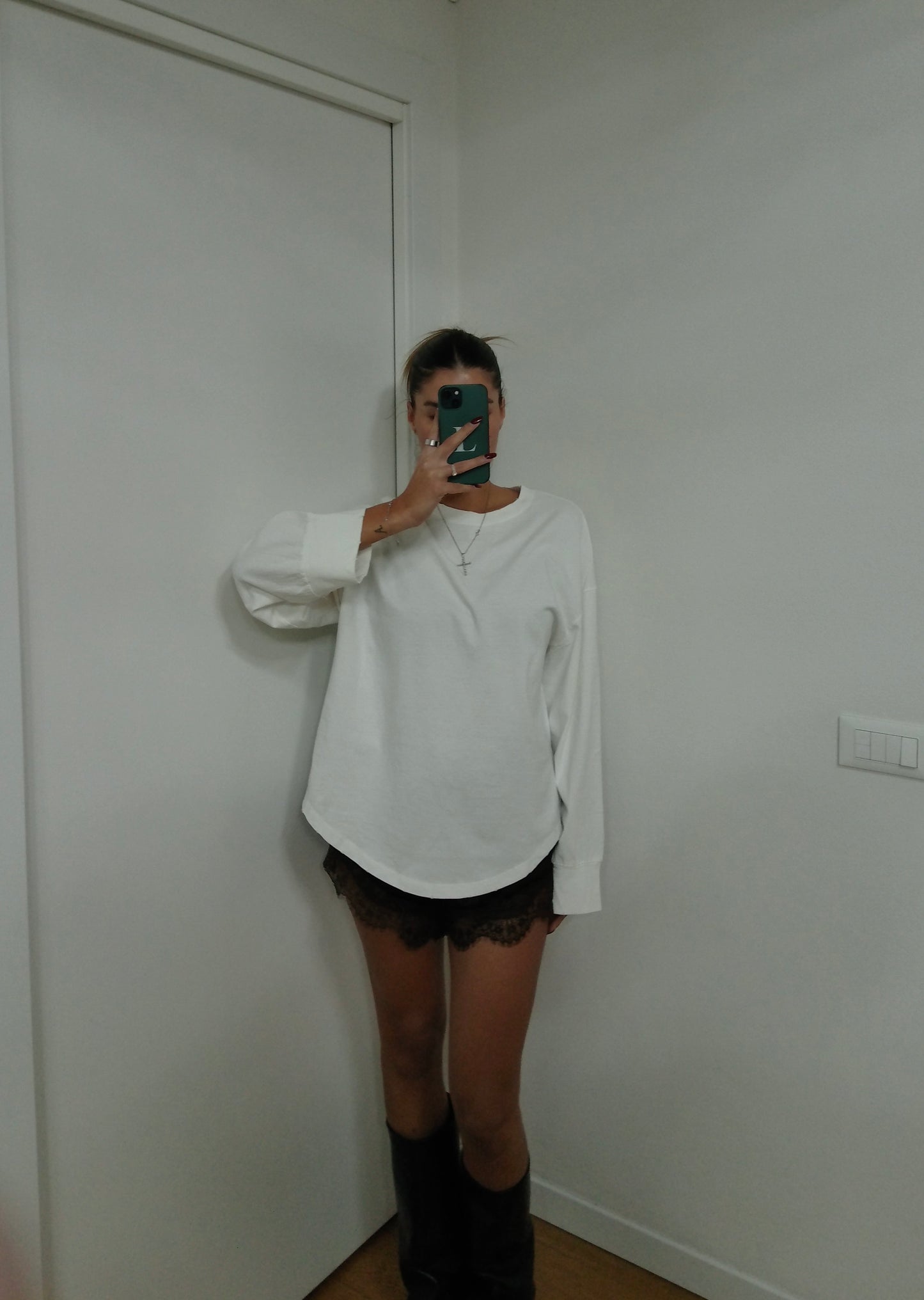 T-Shirt Basic Maniche Lunghe - White