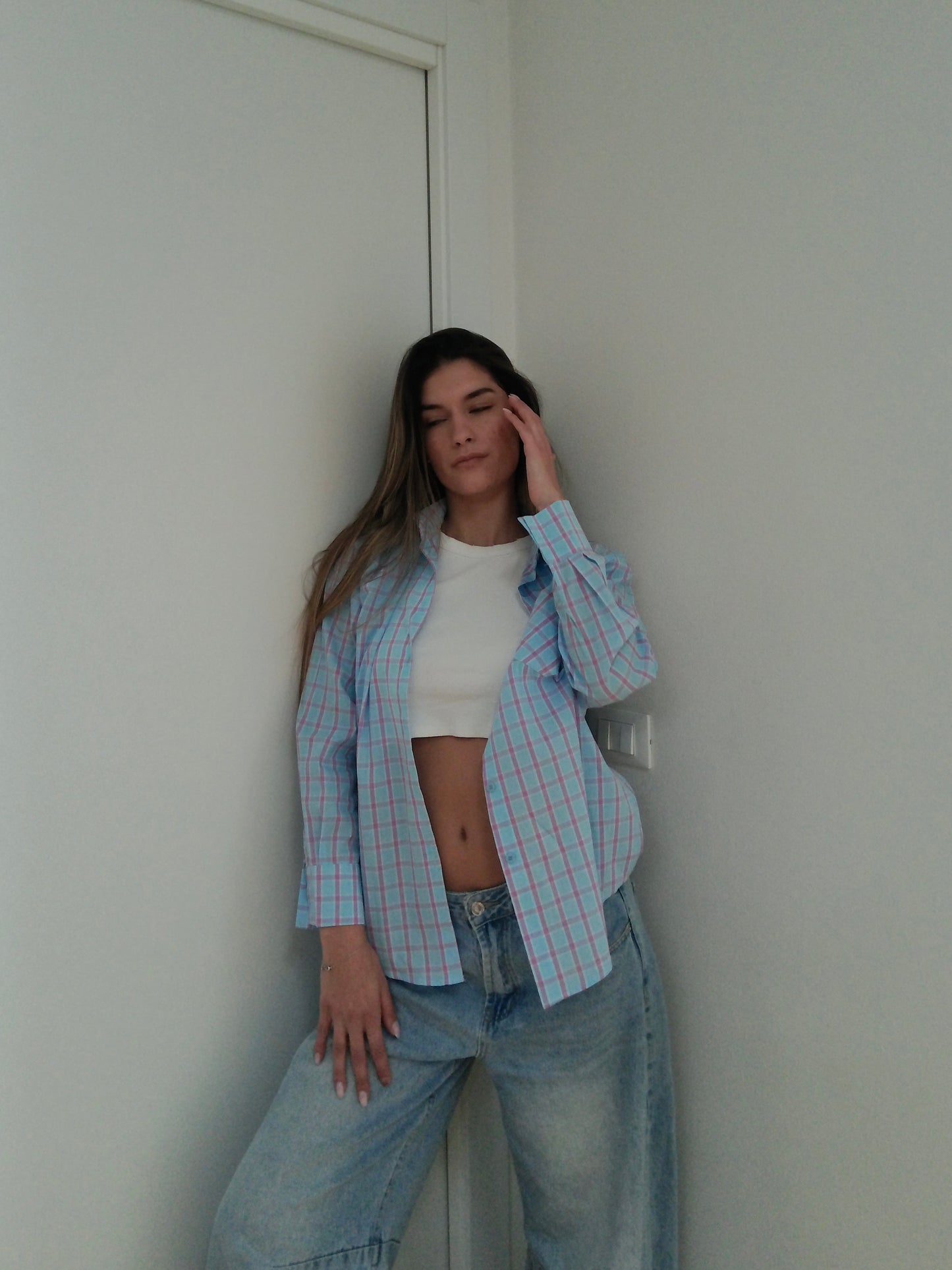 Camicia Quadri - Sky Blue