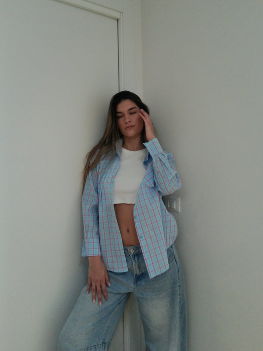 Camicia Quadri - Sky Blue