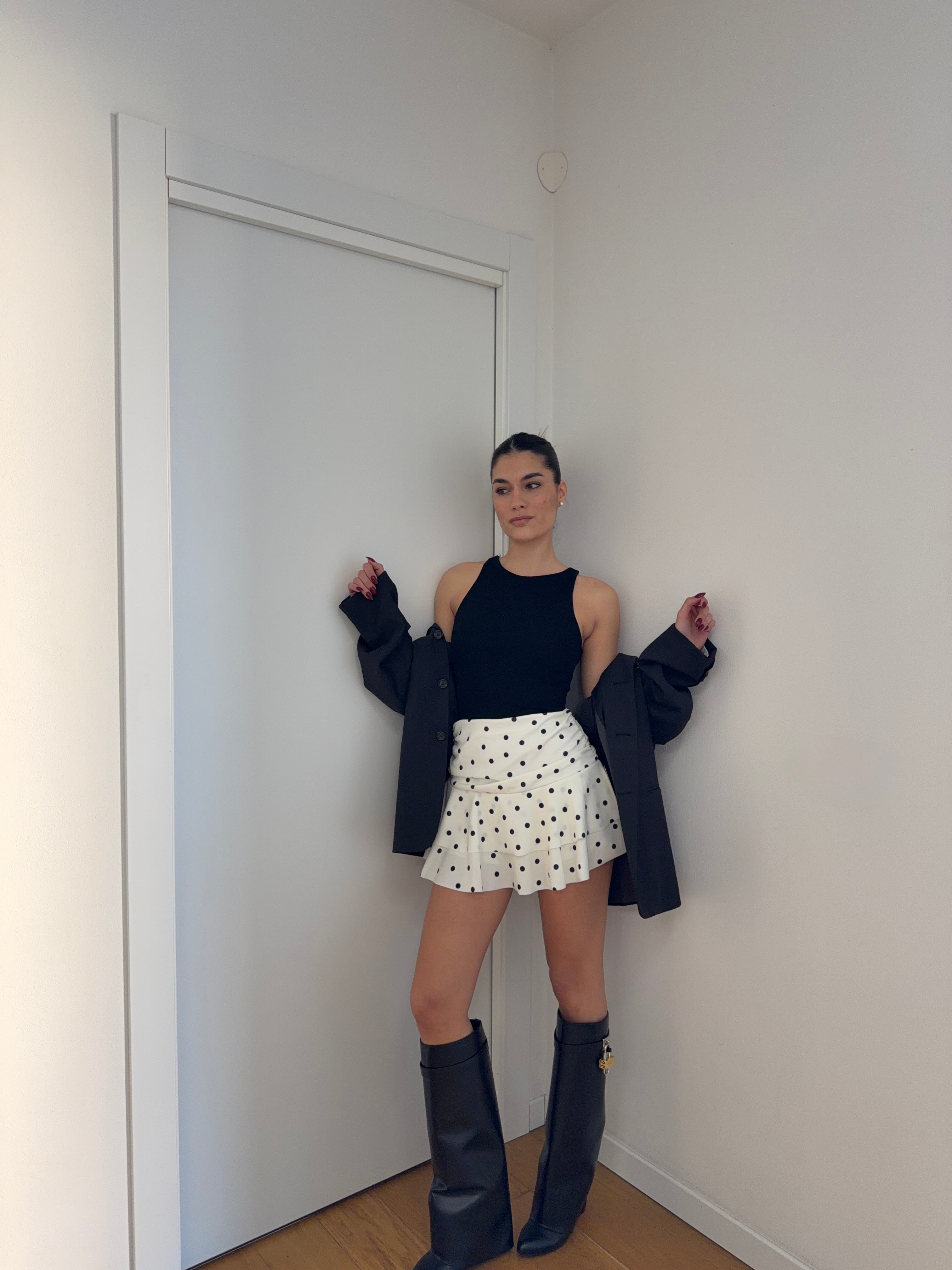 Skirt Pois - White