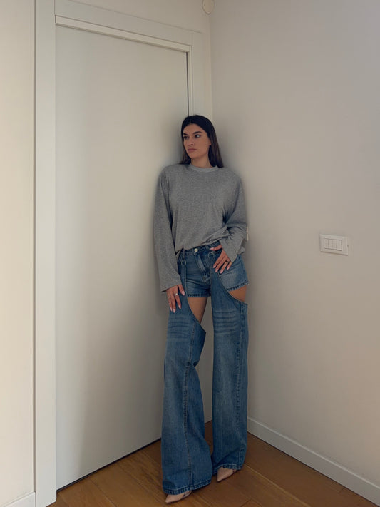 Jeans Cut-Out - Lavaggio Scuro