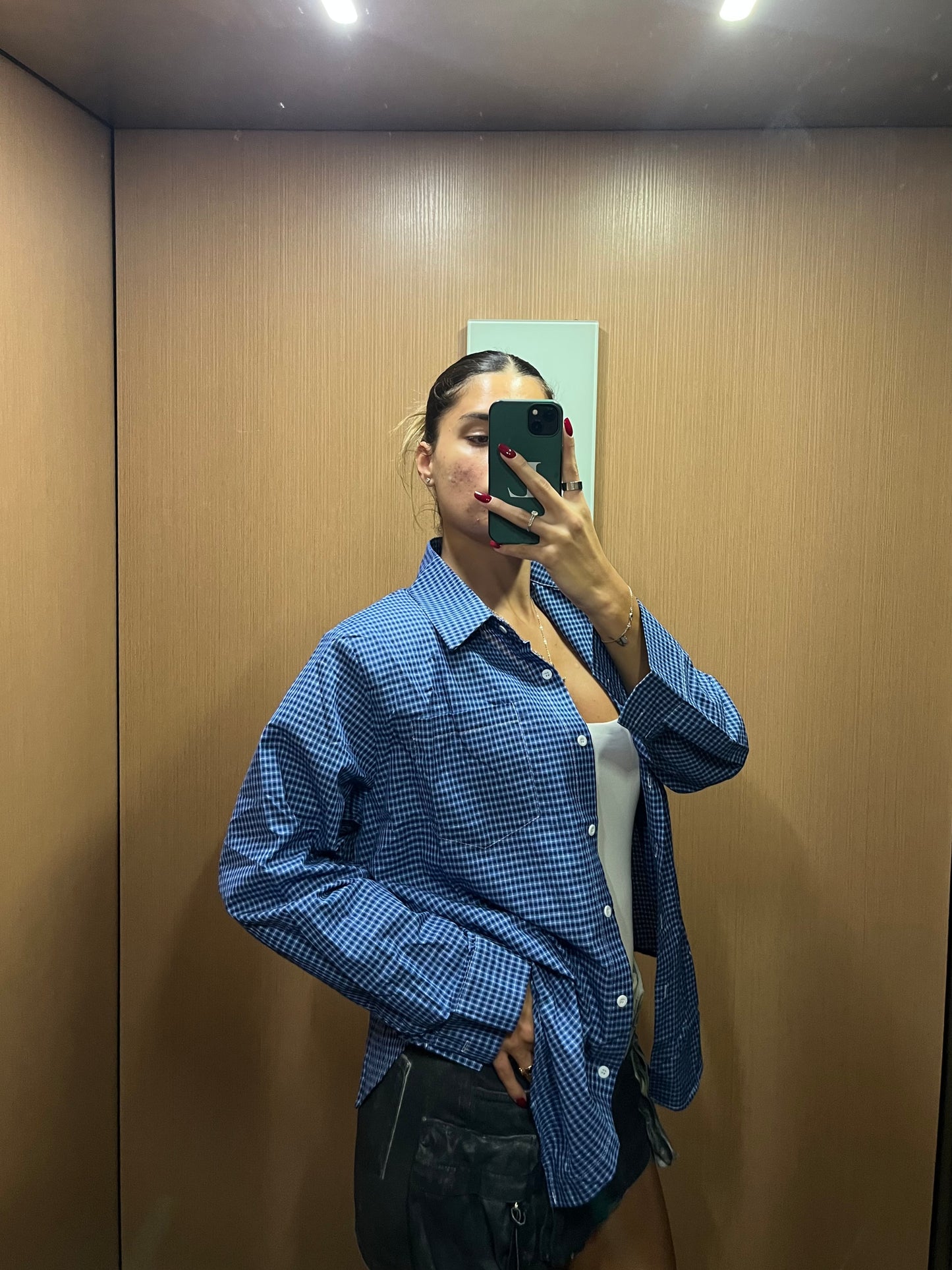 Camicia a Quadri - Celeste