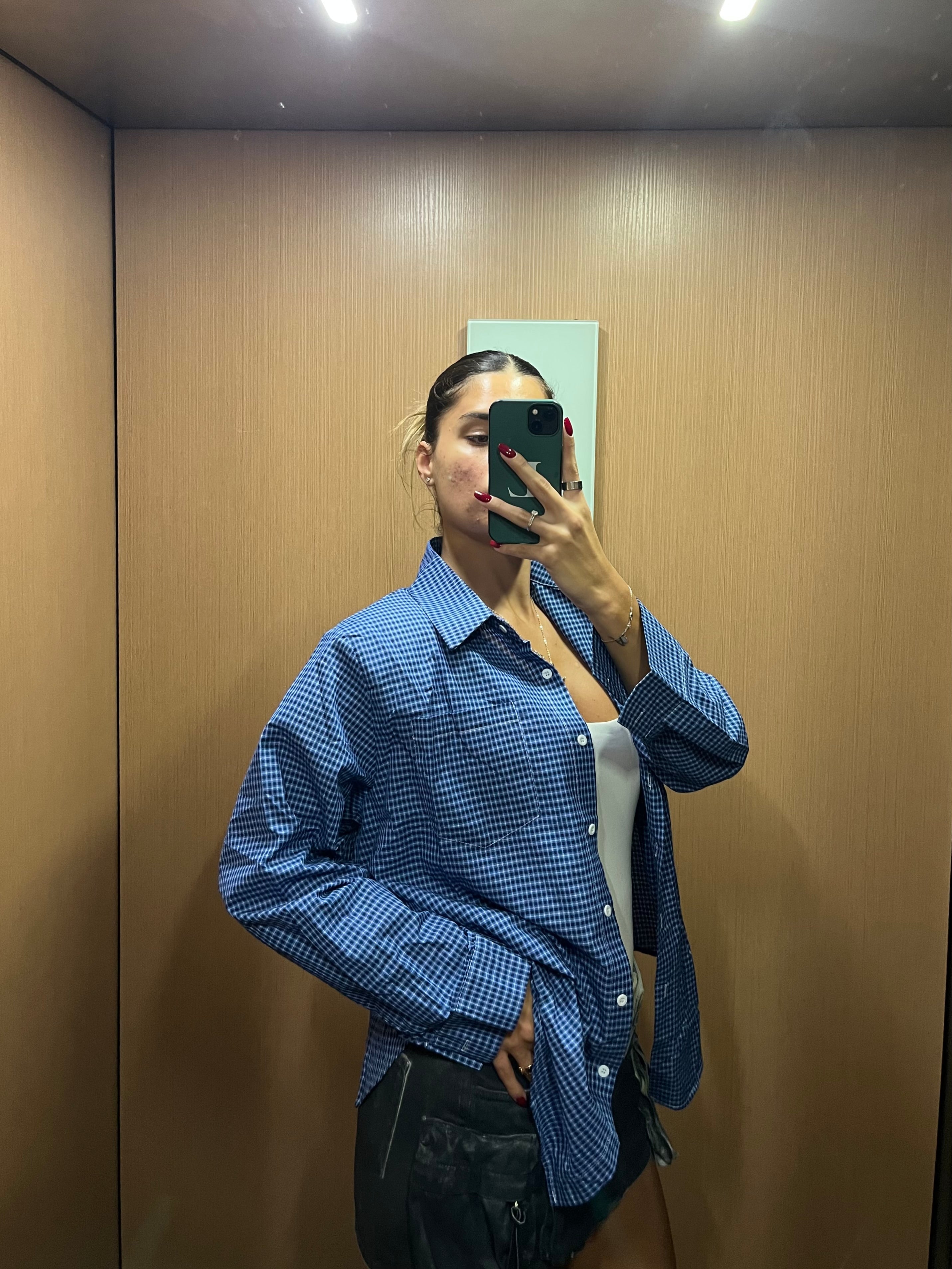 Camicia a Quadri - Celeste