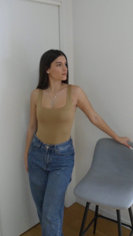 Body Scollo Squadrato - Carne