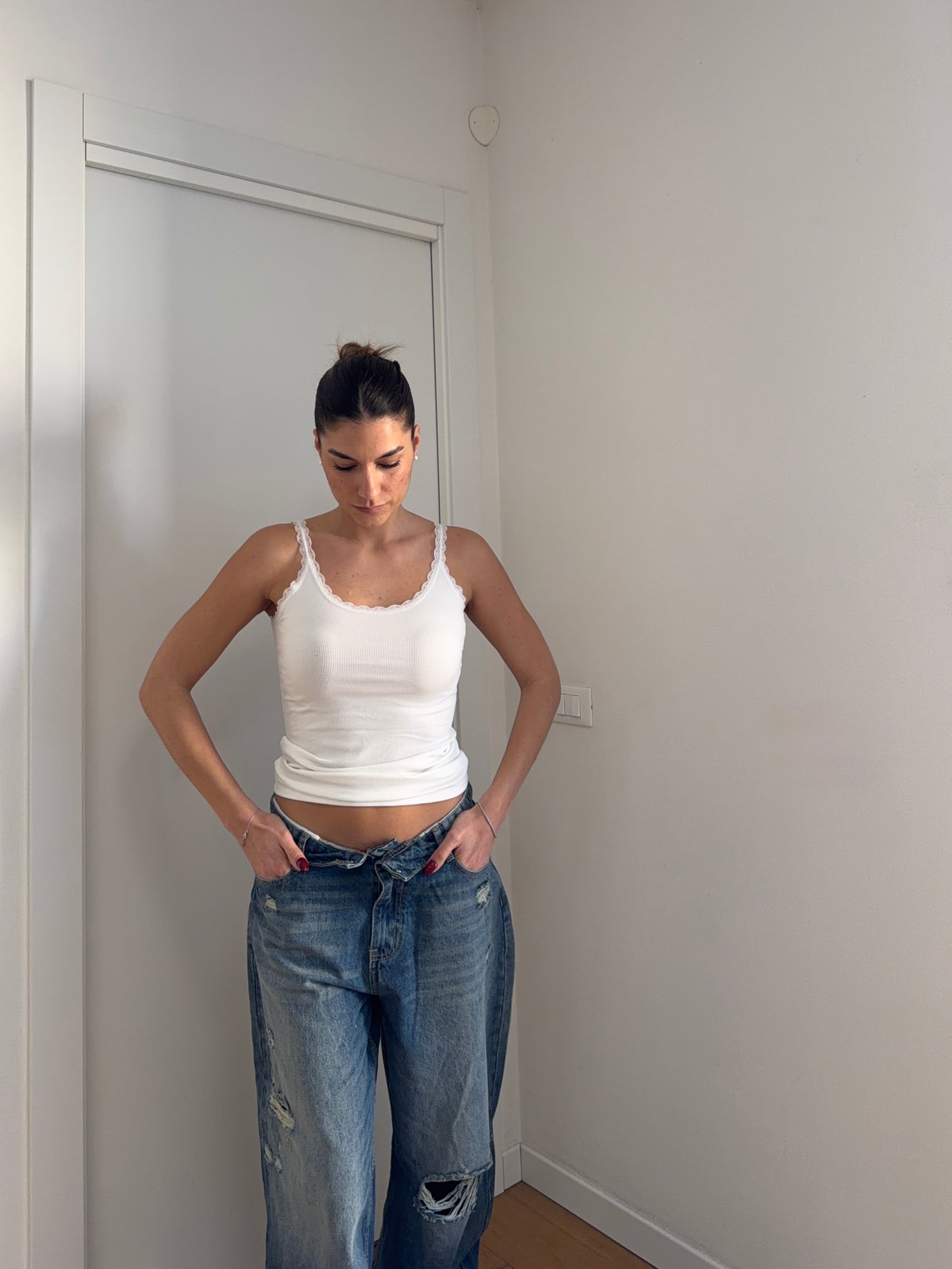 Top Merletto - White