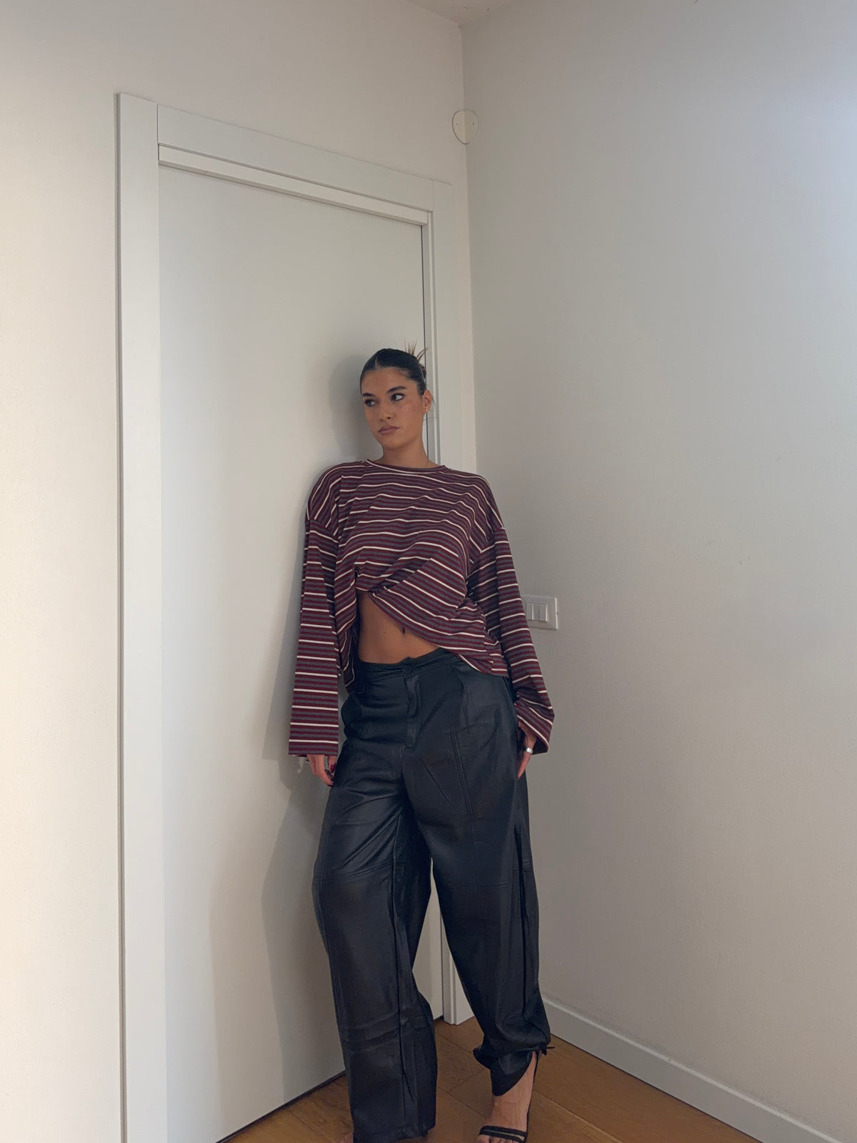 Pantalone Simil Pelle - Black