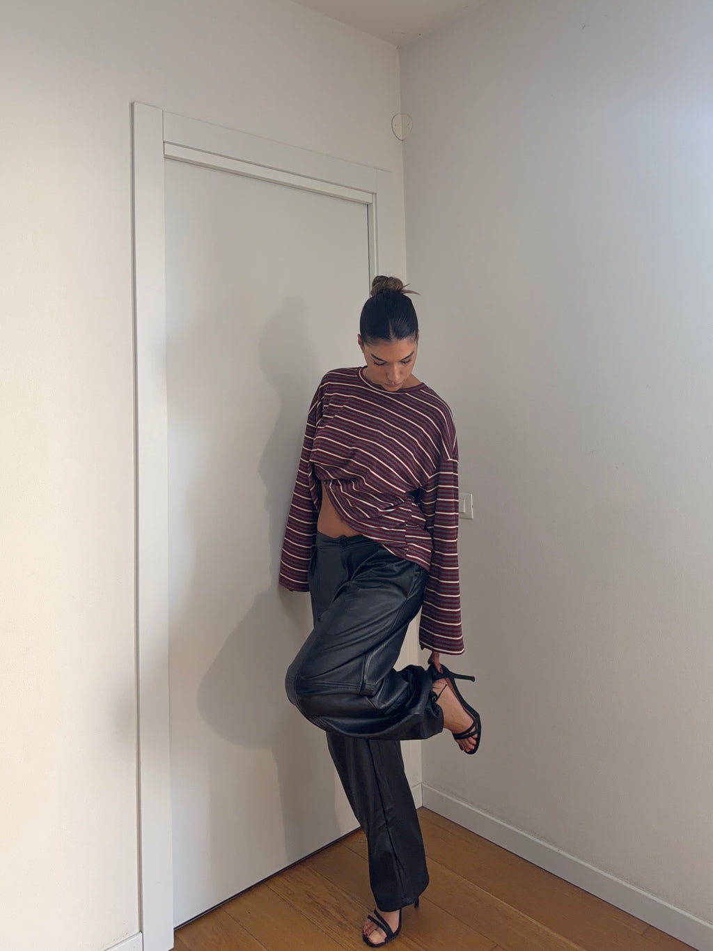 Pantalone Simil Pelle - Black