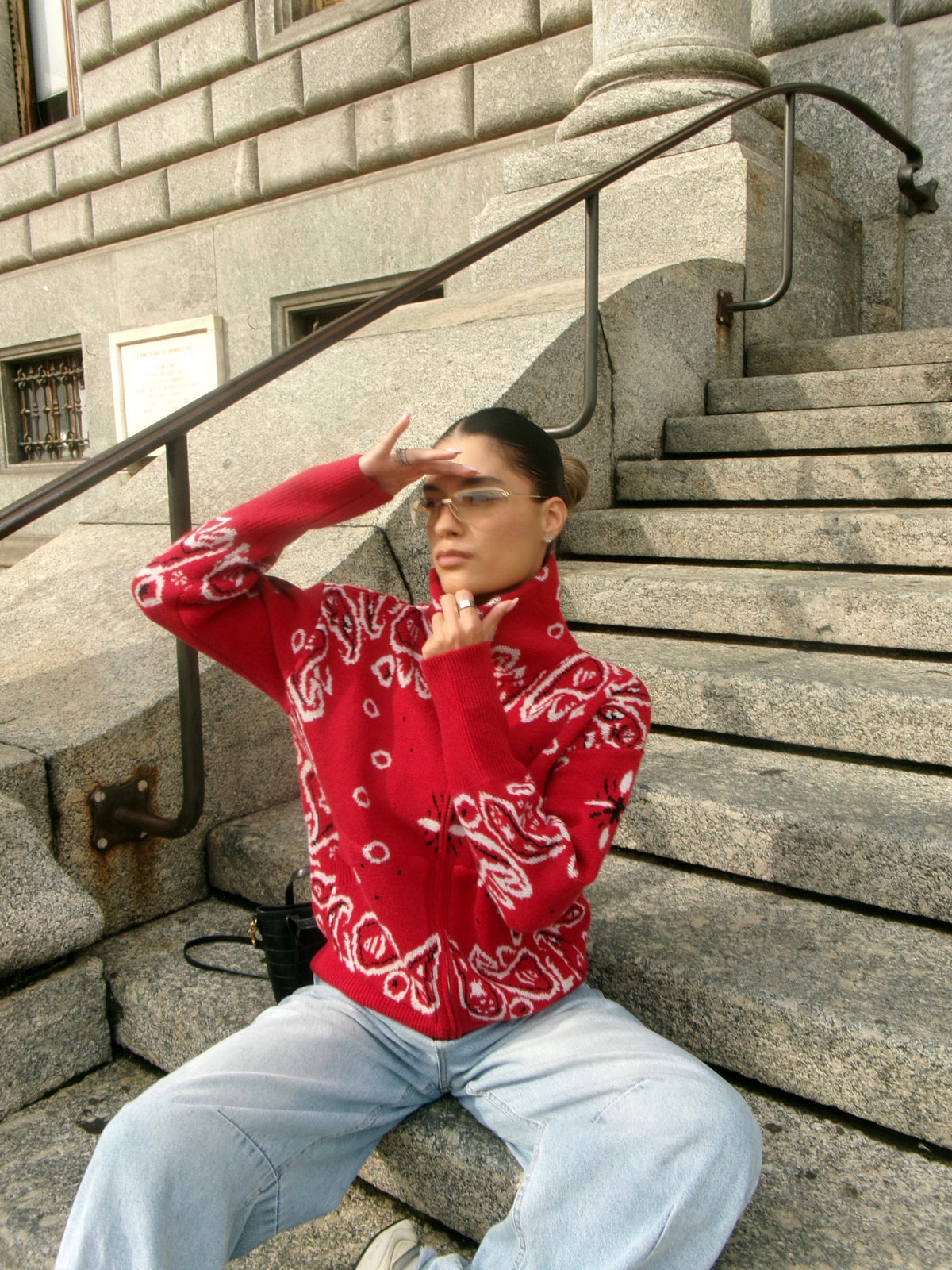 Pull Zip Bandana - Red
