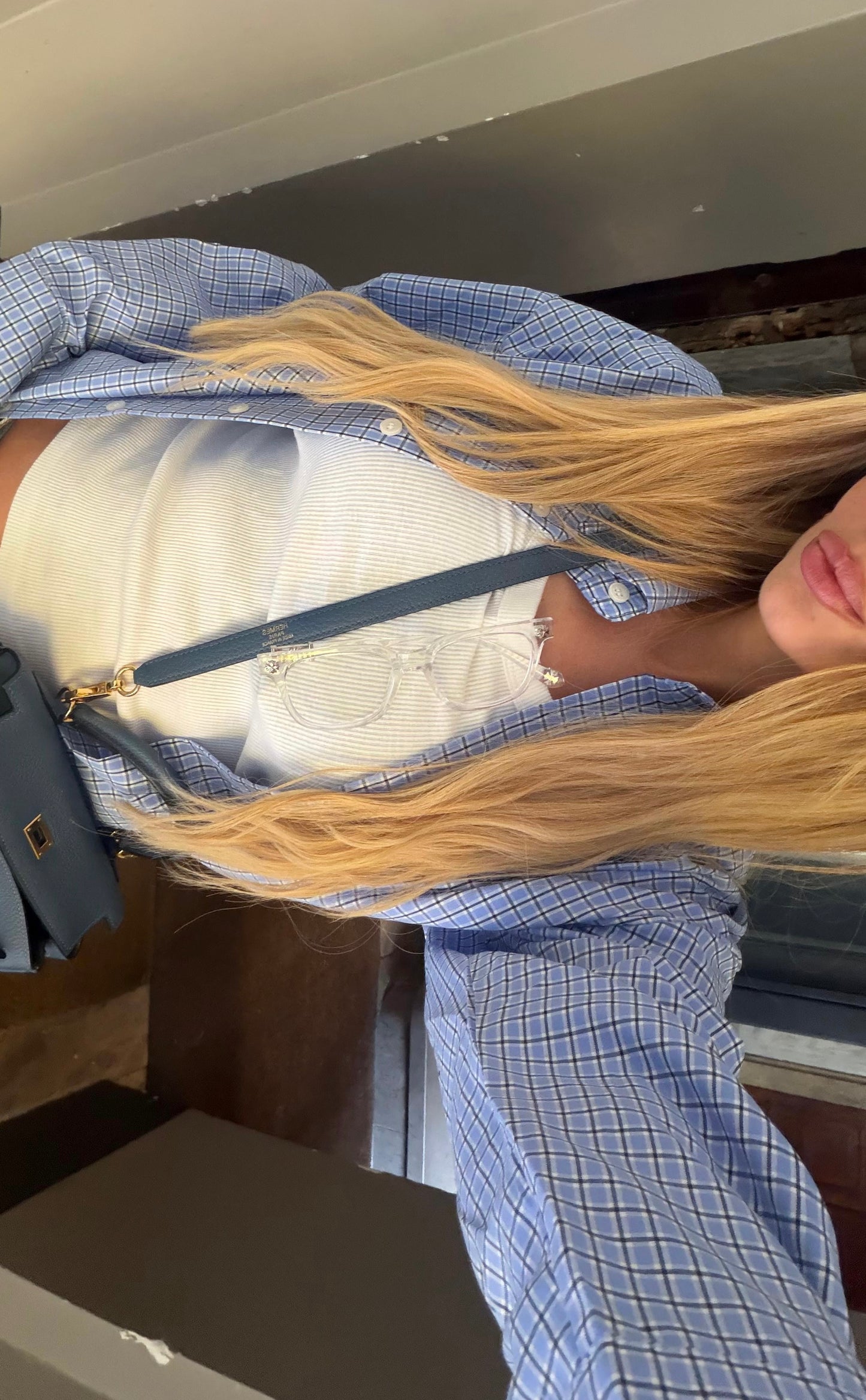 Camicia Quadri Piccoli - Sky Blue