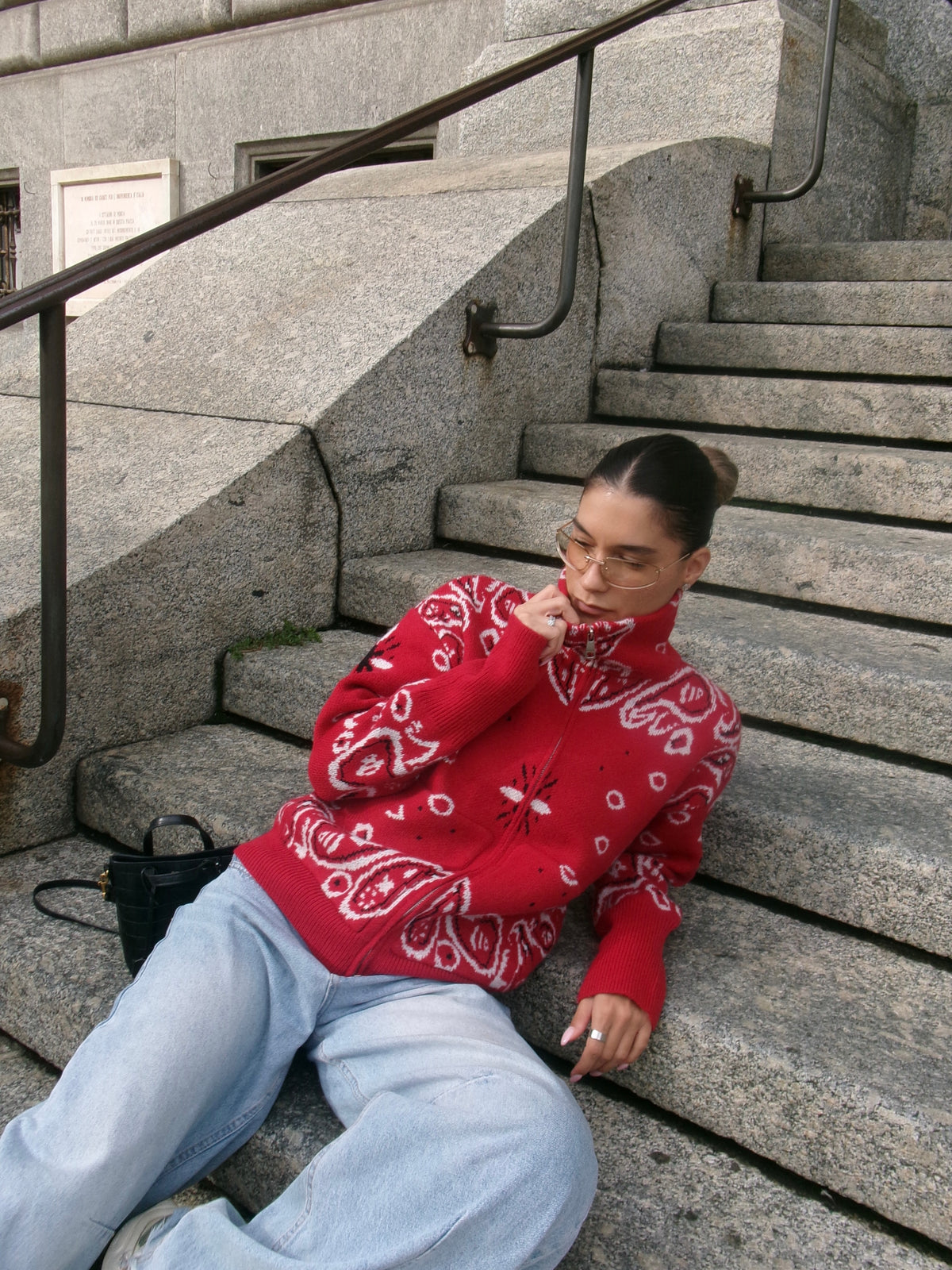 Pull Zip Bandana - Red