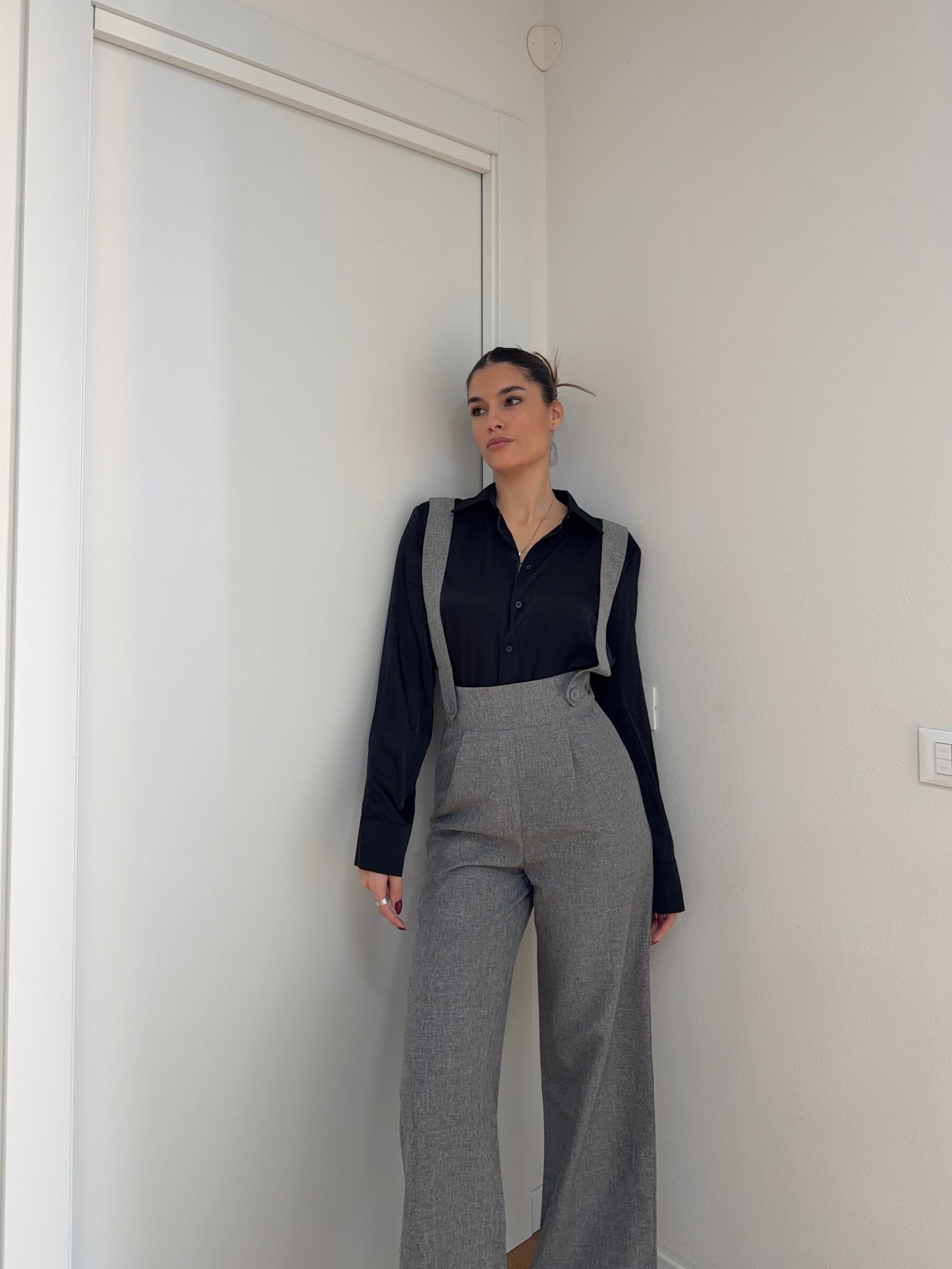 Pantalone Bretelle - Grey