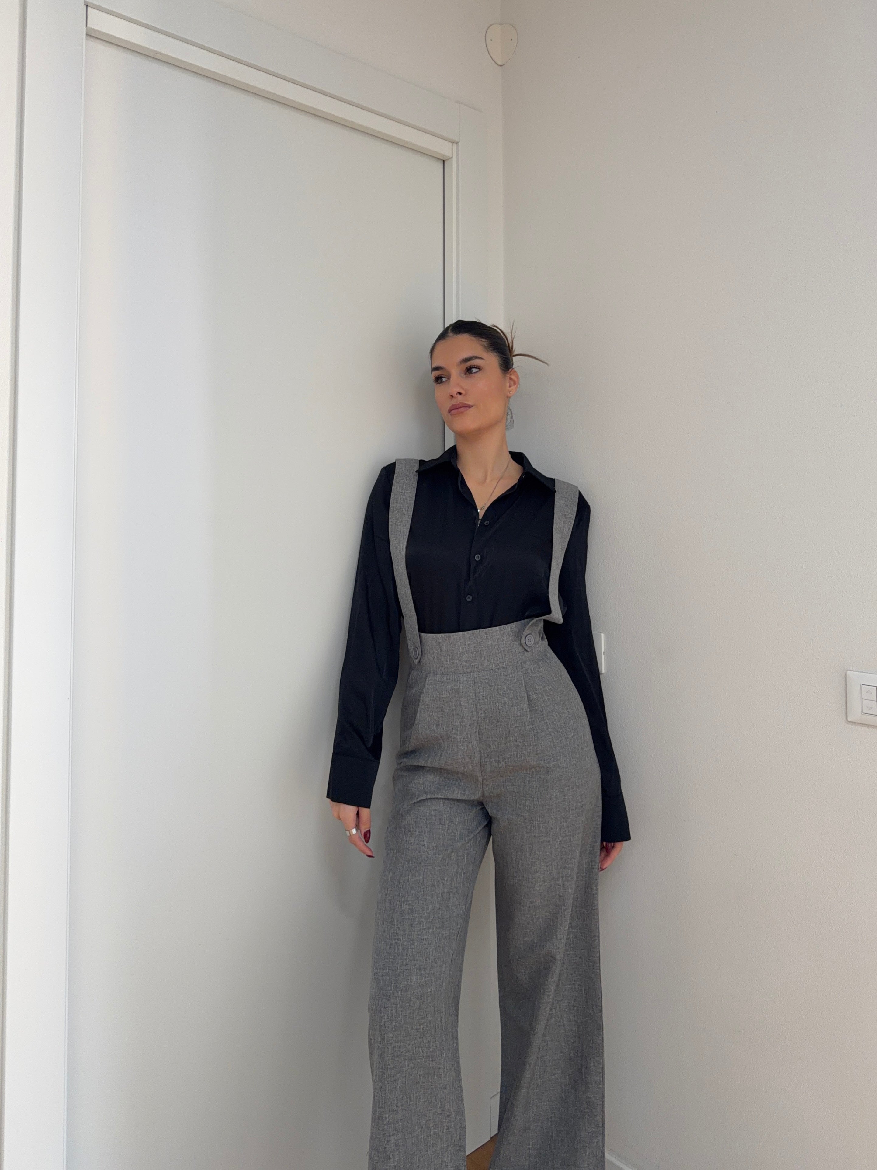 Pantalone Bretelle - Grey