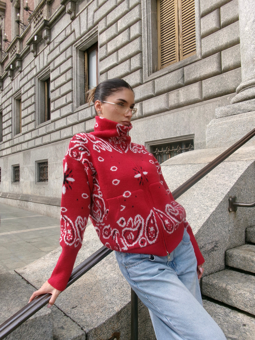 Pull Zip Bandana - Red