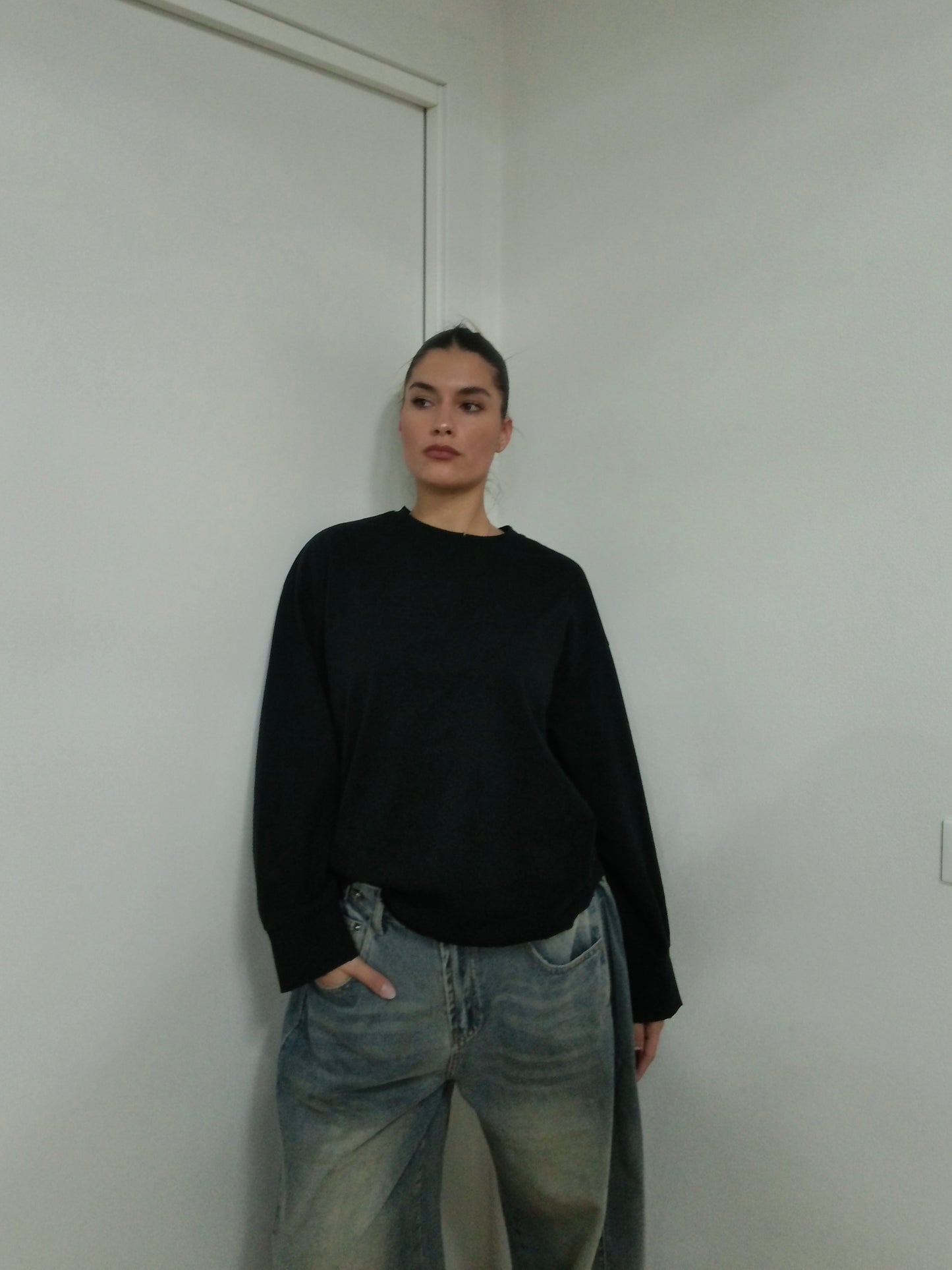 T-Shirt Basic Maniche Lunghe - Black