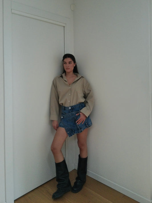 Camicia Quadri Piccoli - Beige