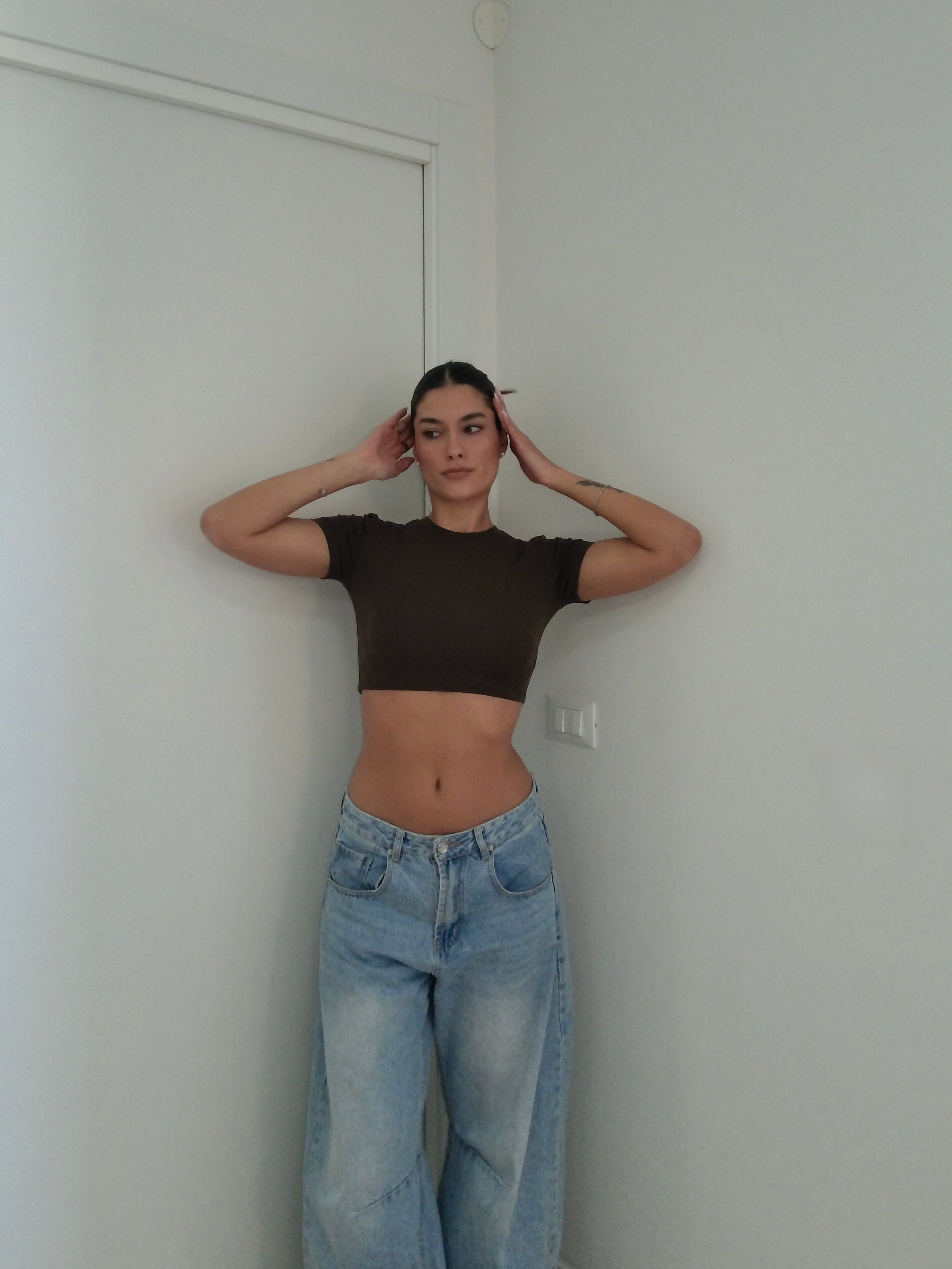 T-Shirt Crop Lumina - Brown