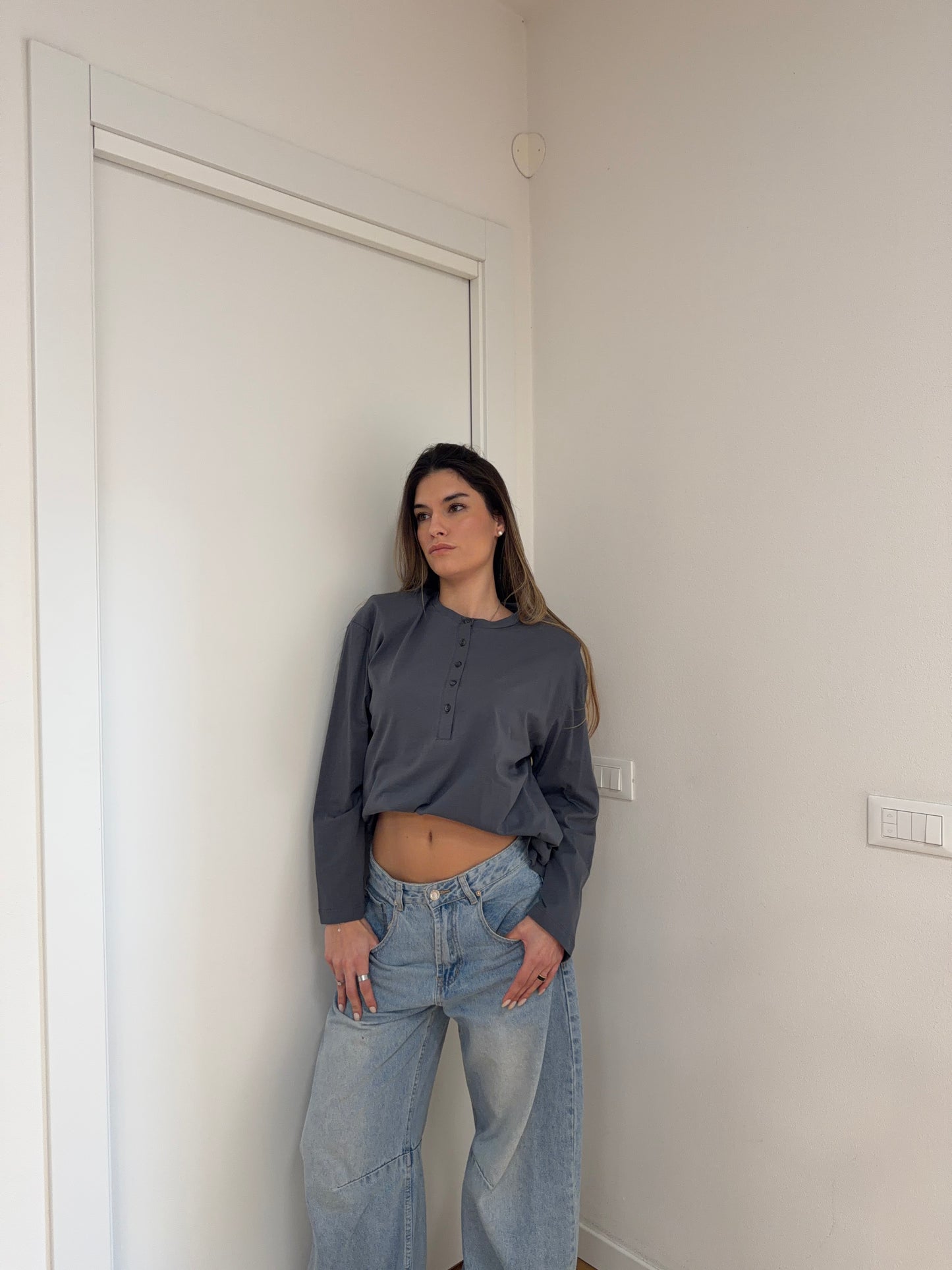 Maglia Bottoncini - Dark Grey