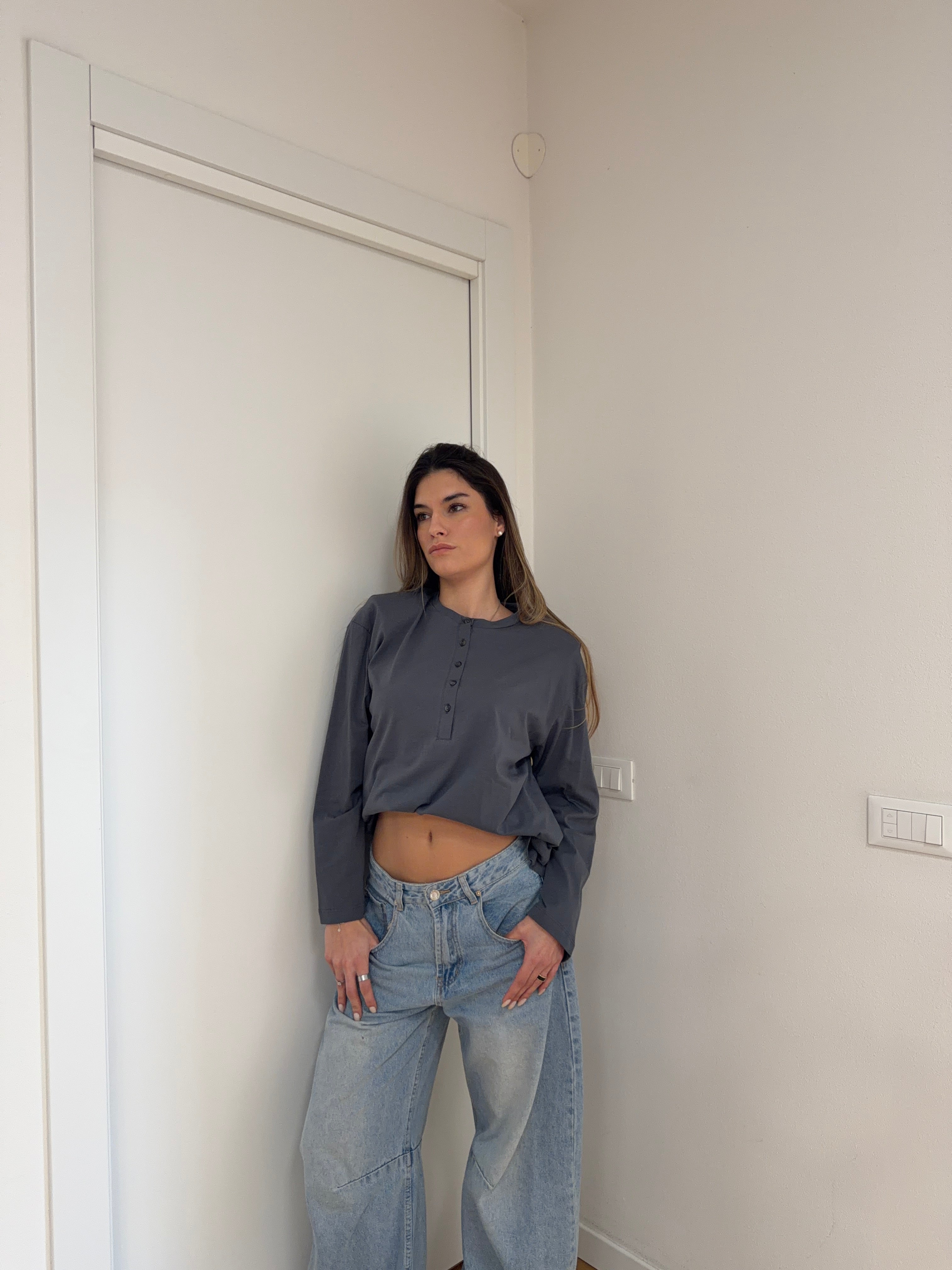 Maglia Bottoncini - Dark Grey