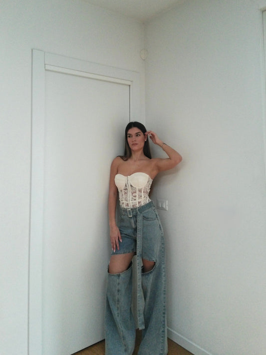 Jeans Cut Out - Lavaggio Chiaro