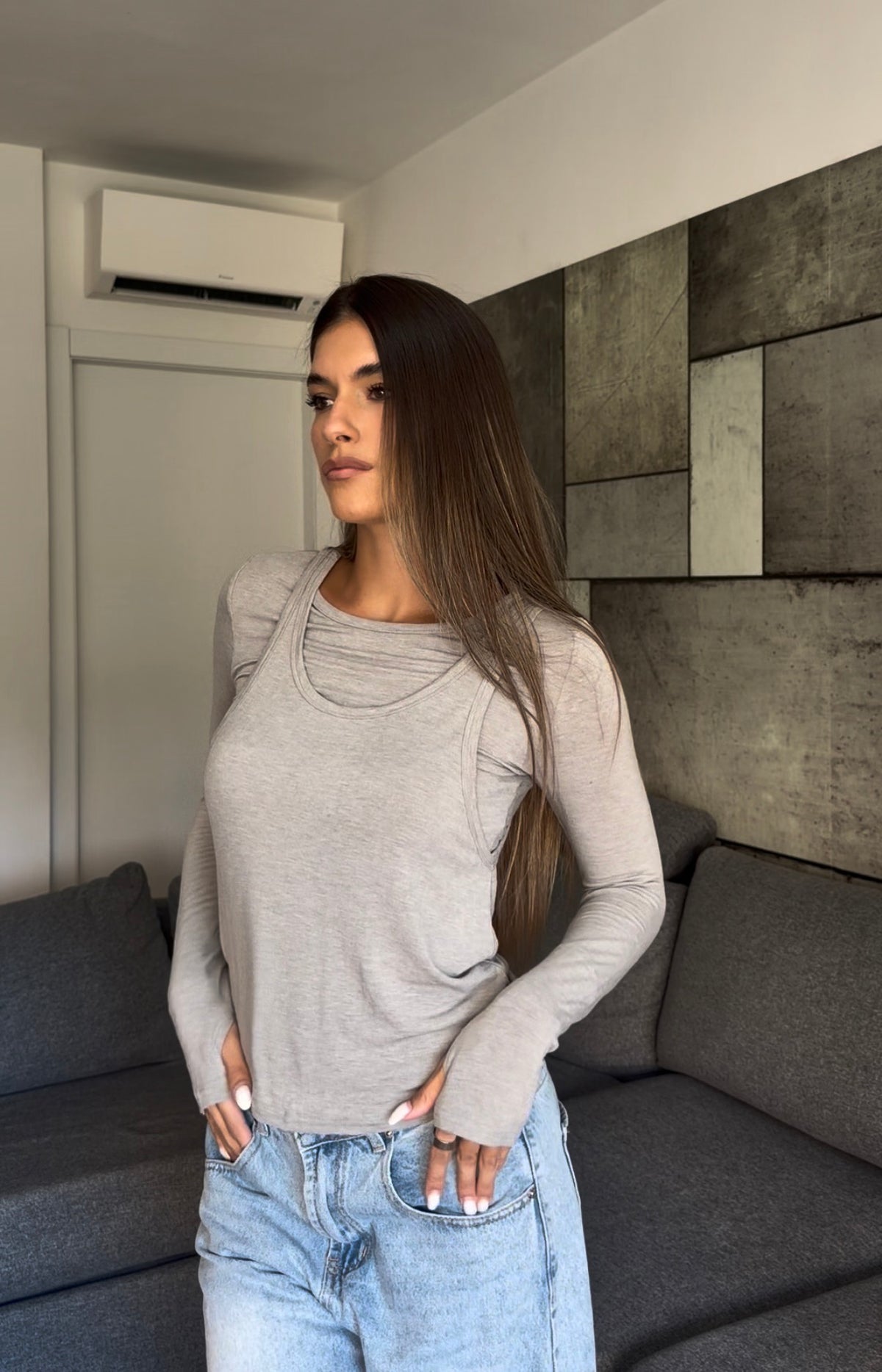 Double Sweater - Grey